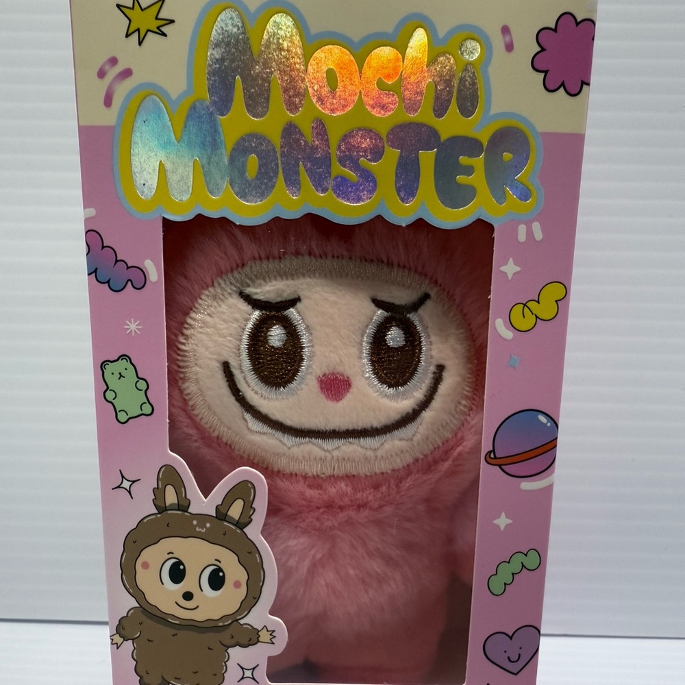 PINK All Things Mochi Monster Plush Charm Keychain A Little Obsessed Labubu New